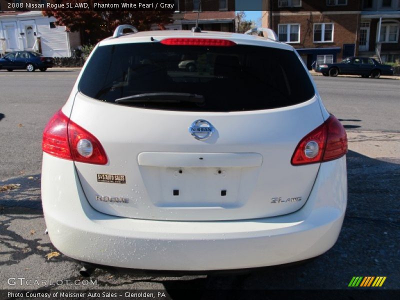Phantom White Pearl / Gray 2008 Nissan Rogue SL AWD