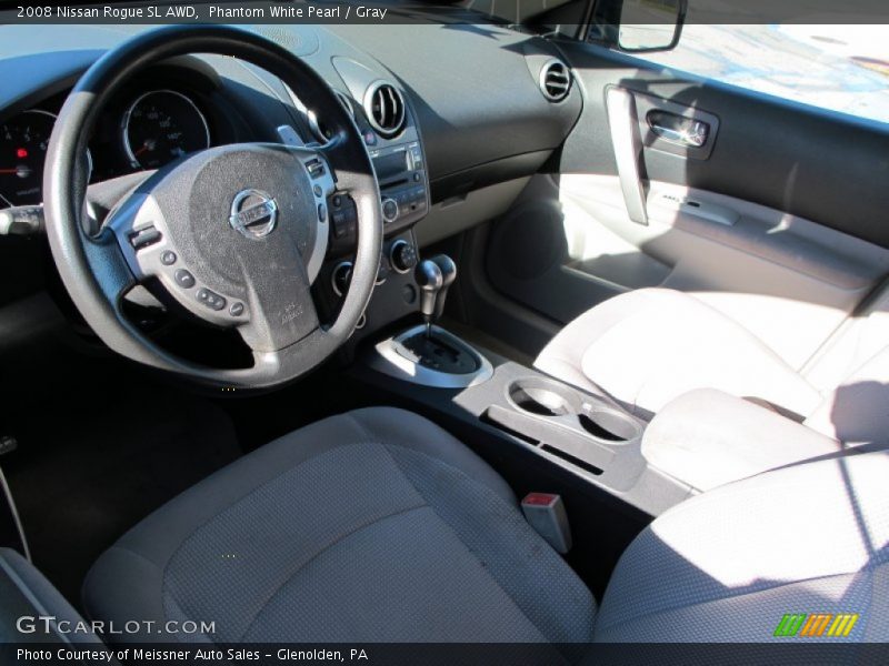 Phantom White Pearl / Gray 2008 Nissan Rogue SL AWD