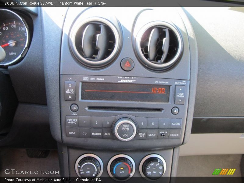 Phantom White Pearl / Gray 2008 Nissan Rogue SL AWD