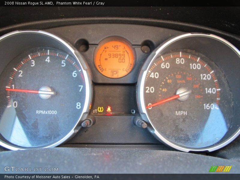 Phantom White Pearl / Gray 2008 Nissan Rogue SL AWD