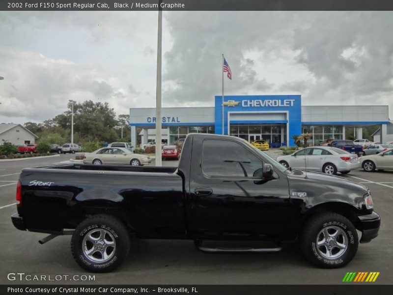 Black / Medium Graphite 2002 Ford F150 Sport Regular Cab