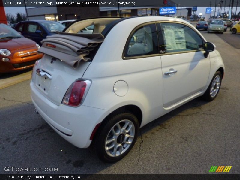 Bianco (White) / Marrone/Avorio (Brown/Ivory) 2013 Fiat 500 c cabrio Pop