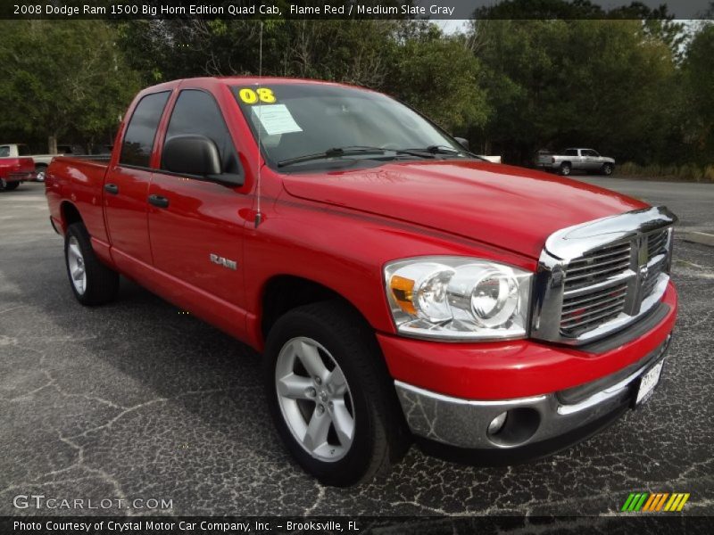 Flame Red / Medium Slate Gray 2008 Dodge Ram 1500 Big Horn Edition Quad Cab