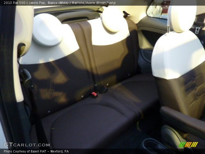Bianco (White) / Marrone/Avorio (Brown/Ivory) 2013 Fiat 500 c cabrio Pop