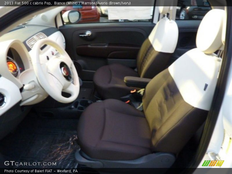 Front Seat of 2013 500 c cabrio Pop