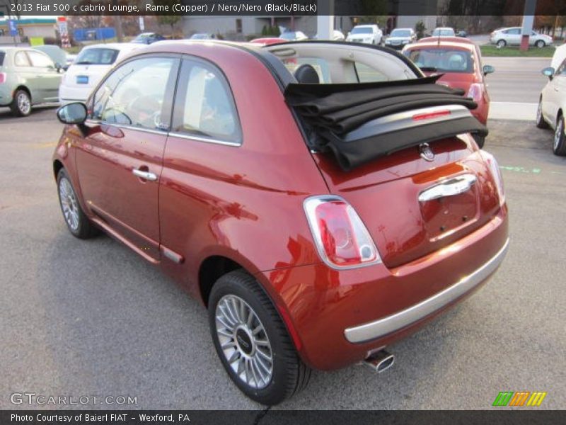 Rame (Copper) / Nero/Nero (Black/Black) 2013 Fiat 500 c cabrio Lounge