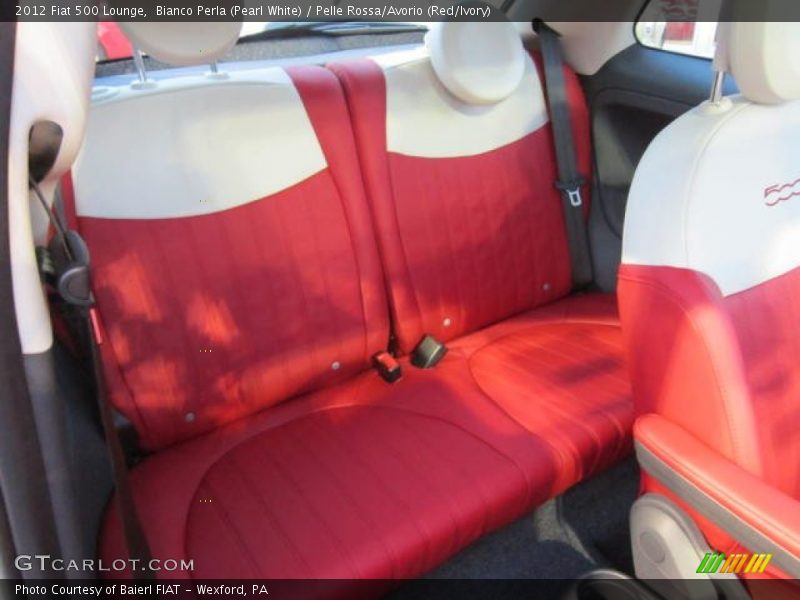 Bianco Perla (Pearl White) / Pelle Rossa/Avorio (Red/Ivory) 2012 Fiat 500 Lounge