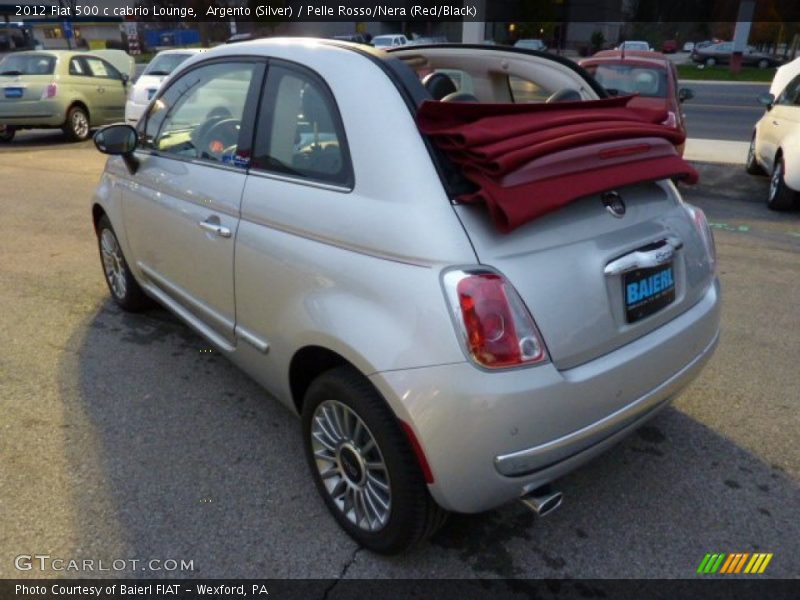 Argento (Silver) / Pelle Rosso/Nera (Red/Black) 2012 Fiat 500 c cabrio Lounge