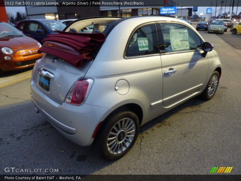 Argento (Silver) / Pelle Rosso/Nera (Red/Black) 2012 Fiat 500 c cabrio Lounge