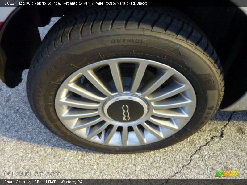 Argento (Silver) / Pelle Rosso/Nera (Red/Black) 2012 Fiat 500 c cabrio Lounge