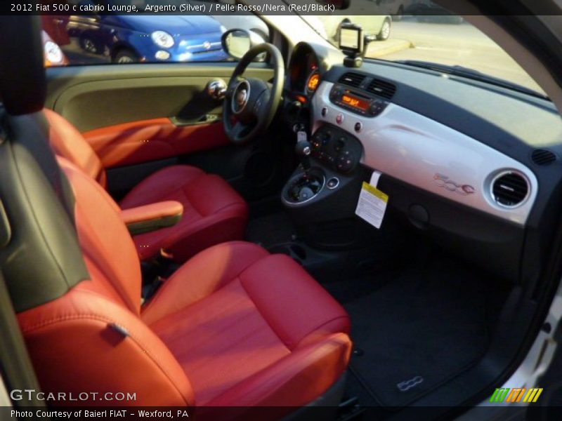 Argento (Silver) / Pelle Rosso/Nera (Red/Black) 2012 Fiat 500 c cabrio Lounge