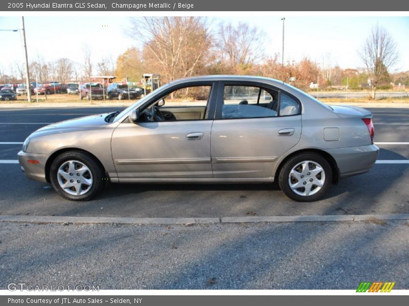 Champagne Metallic / Beige 2005 Hyundai Elantra GLS Sedan