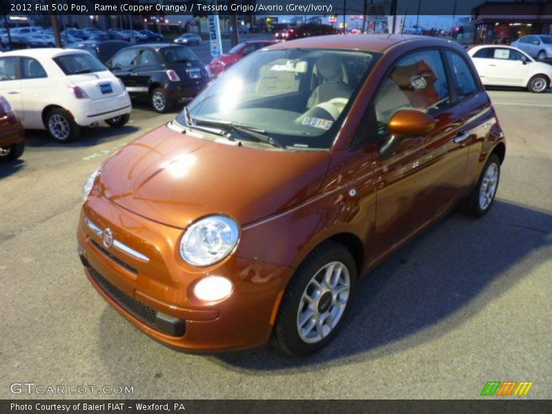 Rame (Copper Orange) / Tessuto Grigio/Avorio (Grey/Ivory) 2012 Fiat 500 Pop