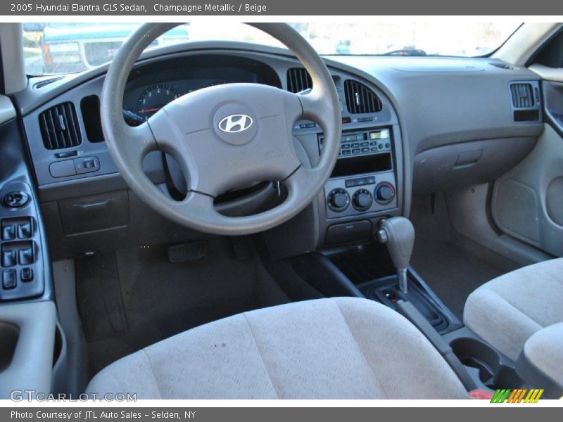 Champagne Metallic / Beige 2005 Hyundai Elantra GLS Sedan