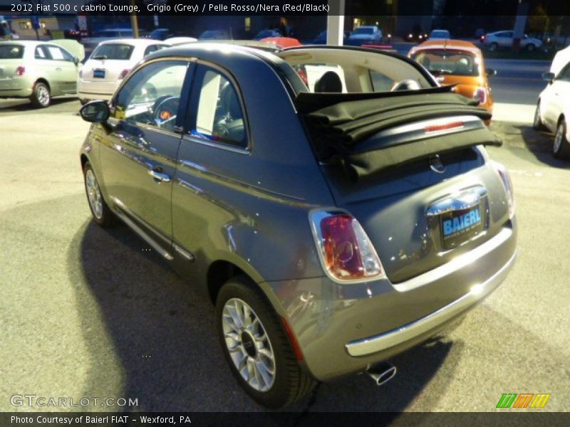 Grigio (Grey) / Pelle Rosso/Nera (Red/Black) 2012 Fiat 500 c cabrio Lounge