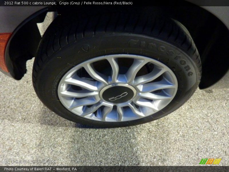 Grigio (Grey) / Pelle Rosso/Nera (Red/Black) 2012 Fiat 500 c cabrio Lounge