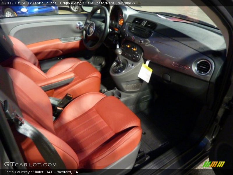 Grigio (Grey) / Pelle Rosso/Nera (Red/Black) 2012 Fiat 500 c cabrio Lounge