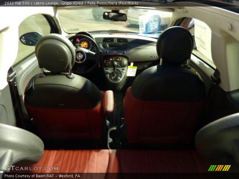 Grigio (Grey) / Pelle Rosso/Nera (Red/Black) 2012 Fiat 500 c cabrio Lounge