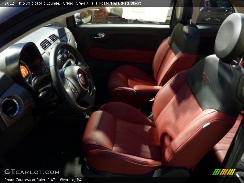 Grigio (Grey) / Pelle Rosso/Nera (Red/Black) 2012 Fiat 500 c cabrio Lounge