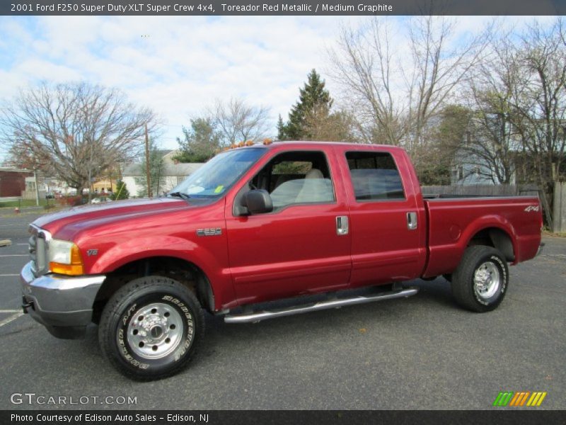 Toreador Red Metallic / Medium Graphite 2001 Ford F250 Super Duty XLT Super Crew 4x4