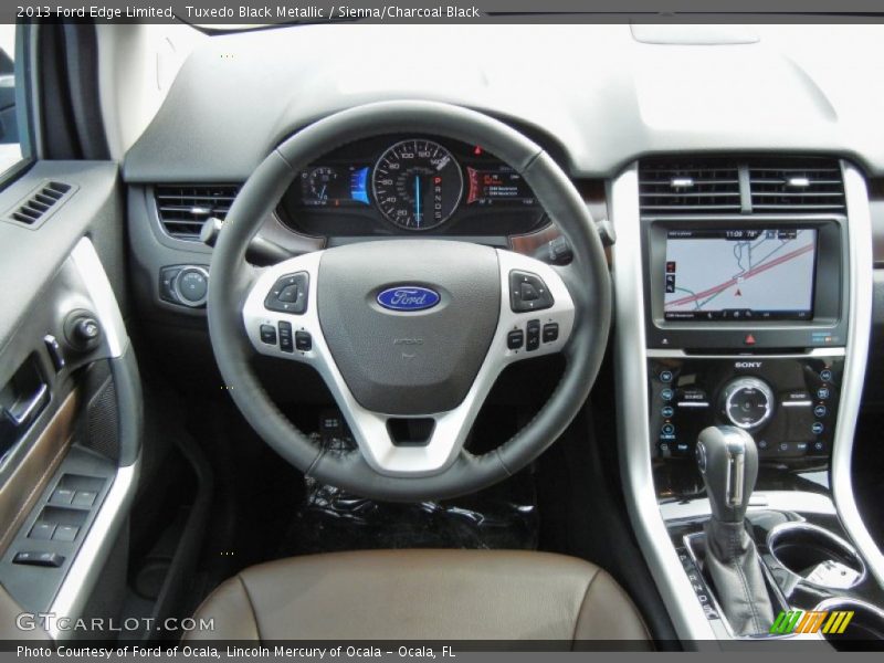 Tuxedo Black Metallic / Sienna/Charcoal Black 2013 Ford Edge Limited