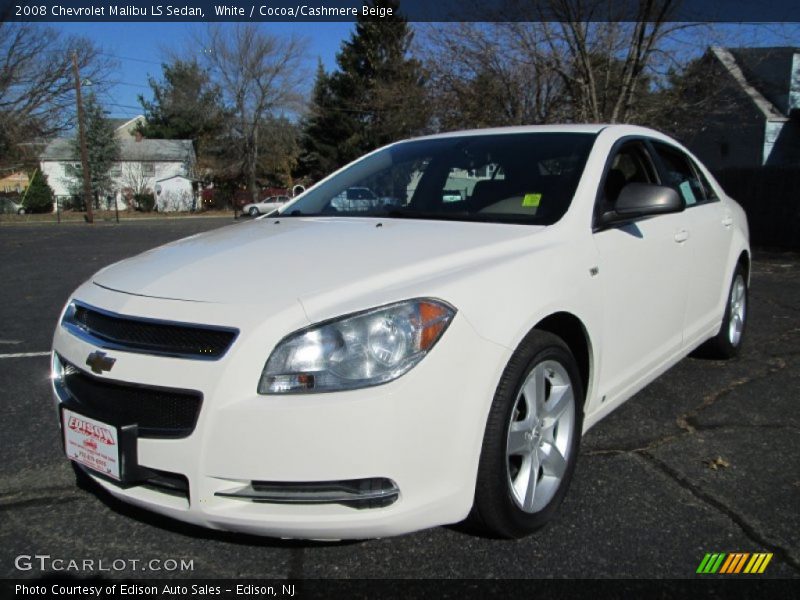 White / Cocoa/Cashmere Beige 2008 Chevrolet Malibu LS Sedan