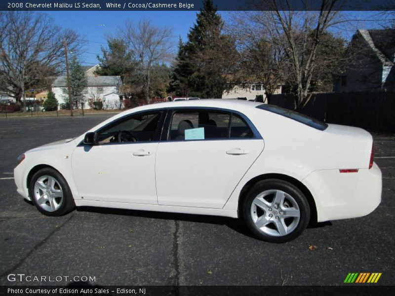 White / Cocoa/Cashmere Beige 2008 Chevrolet Malibu LS Sedan