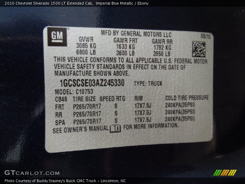 Imperial Blue Metallic / Ebony 2010 Chevrolet Silverado 1500 LT Extended Cab