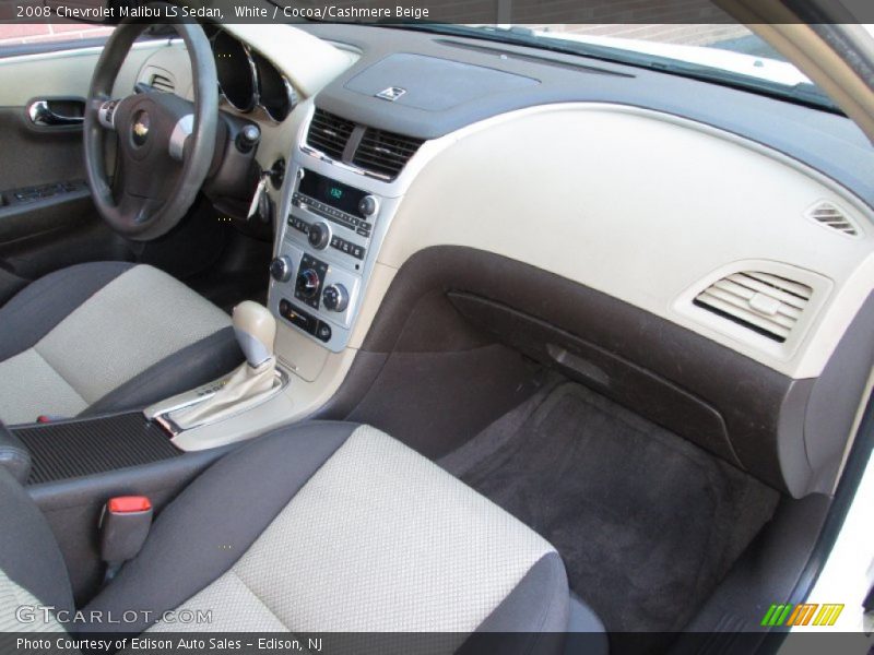 White / Cocoa/Cashmere Beige 2008 Chevrolet Malibu LS Sedan