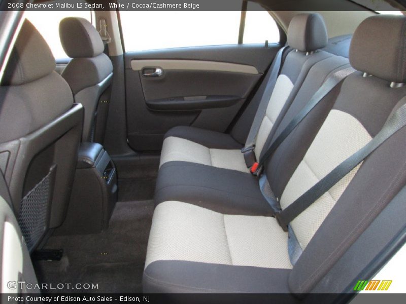 White / Cocoa/Cashmere Beige 2008 Chevrolet Malibu LS Sedan