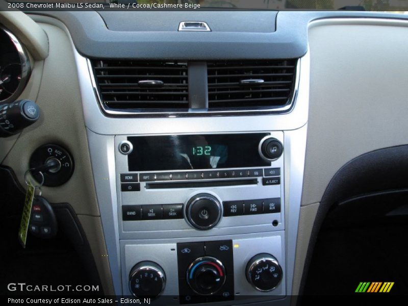 White / Cocoa/Cashmere Beige 2008 Chevrolet Malibu LS Sedan
