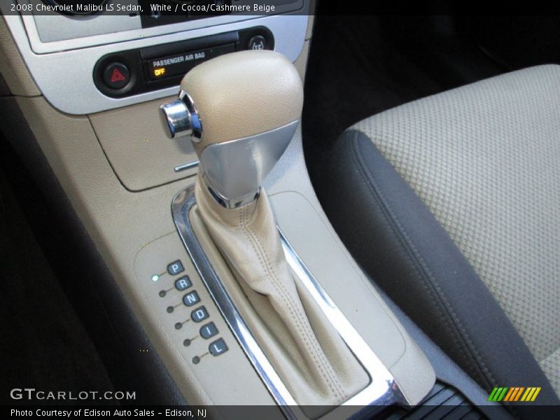 White / Cocoa/Cashmere Beige 2008 Chevrolet Malibu LS Sedan