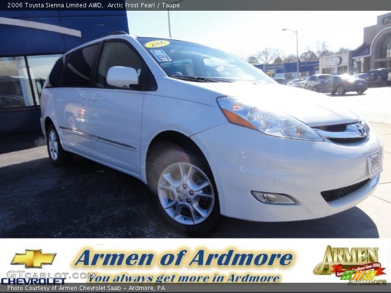 Arctic Frost Pearl / Taupe 2006 Toyota Sienna Limited AWD