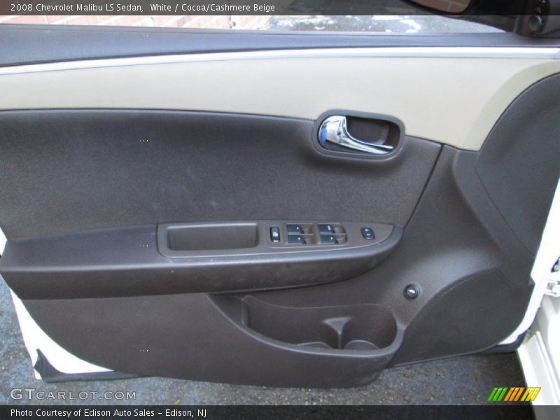 White / Cocoa/Cashmere Beige 2008 Chevrolet Malibu LS Sedan