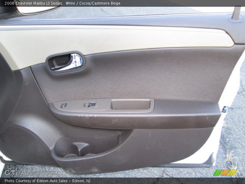 White / Cocoa/Cashmere Beige 2008 Chevrolet Malibu LS Sedan