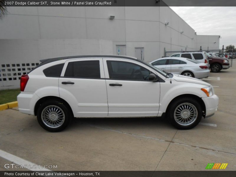 Stone White / Pastel Slate Gray/Red 2007 Dodge Caliber SXT