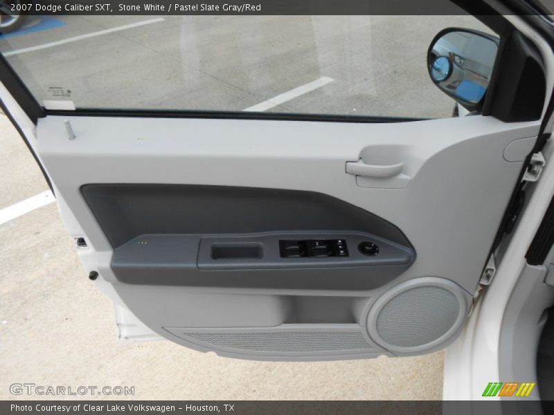 Stone White / Pastel Slate Gray/Red 2007 Dodge Caliber SXT