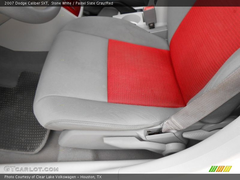 Stone White / Pastel Slate Gray/Red 2007 Dodge Caliber SXT