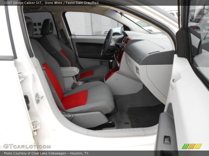Stone White / Pastel Slate Gray/Red 2007 Dodge Caliber SXT