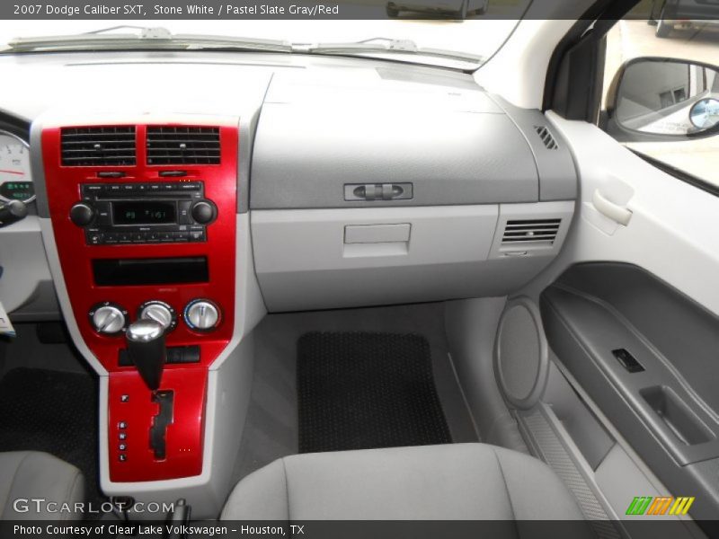 Stone White / Pastel Slate Gray/Red 2007 Dodge Caliber SXT
