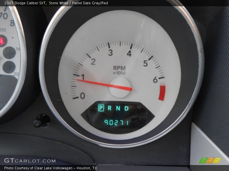 Stone White / Pastel Slate Gray/Red 2007 Dodge Caliber SXT