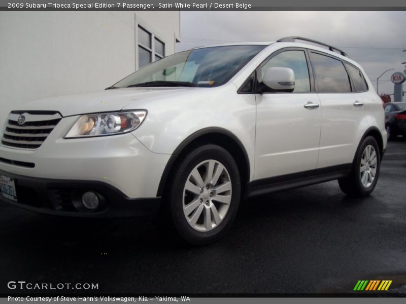 Satin White Pearl / Desert Beige 2009 Subaru Tribeca Special Edition 7 Passenger
