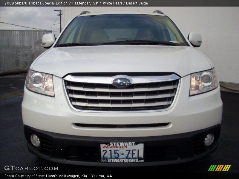 Satin White Pearl / Desert Beige 2009 Subaru Tribeca Special Edition 7 Passenger