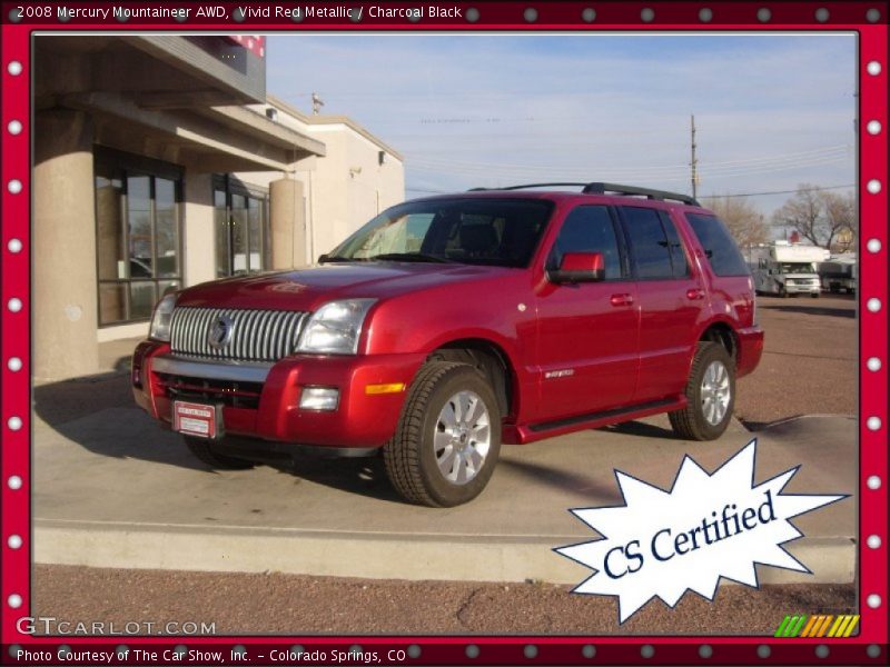 Vivid Red Metallic / Charcoal Black 2008 Mercury Mountaineer AWD