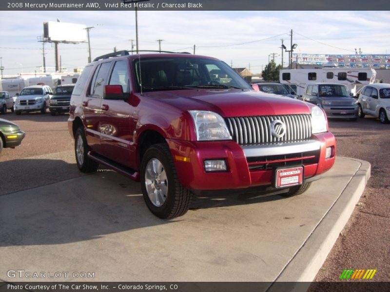 Vivid Red Metallic / Charcoal Black 2008 Mercury Mountaineer AWD