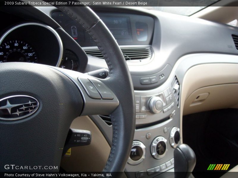 Satin White Pearl / Desert Beige 2009 Subaru Tribeca Special Edition 7 Passenger