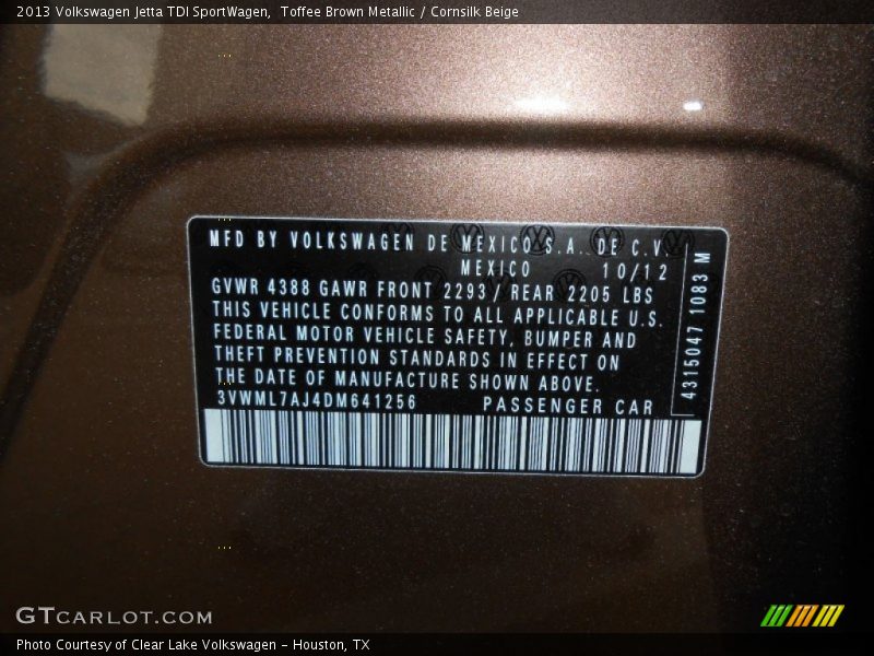 Toffee Brown Metallic / Cornsilk Beige 2013 Volkswagen Jetta TDI SportWagen