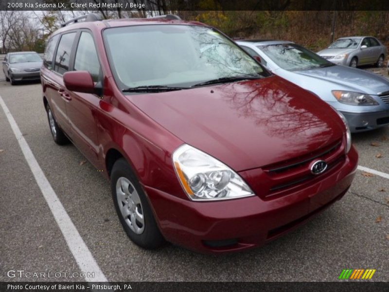 Claret Red Metallic / Beige 2008 Kia Sedona LX