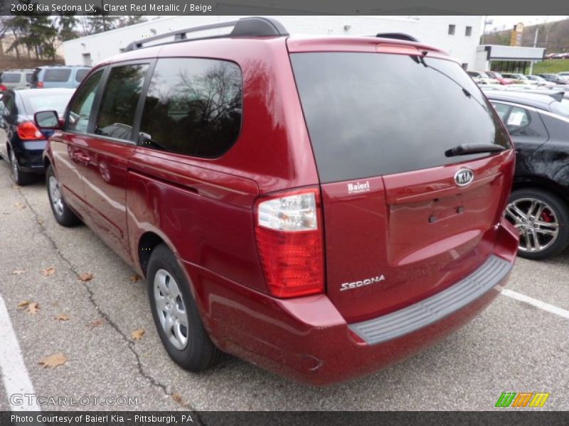 Claret Red Metallic / Beige 2008 Kia Sedona LX