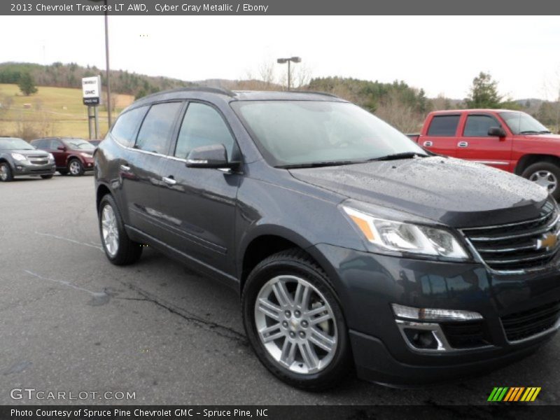 Cyber Gray Metallic / Ebony 2013 Chevrolet Traverse LT AWD